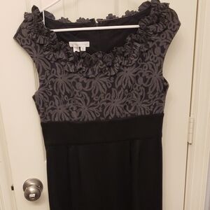 Black and Gray Floral Dress